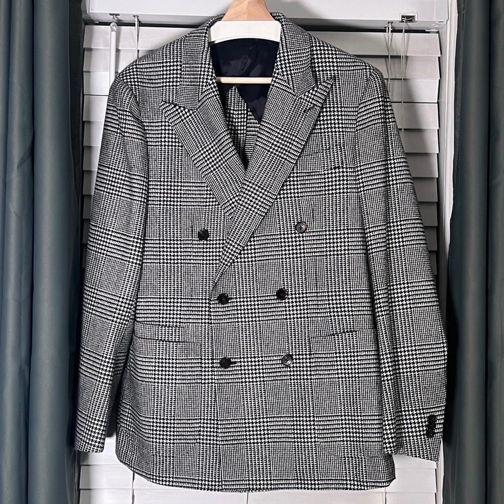 Men’s Herringbone Double Breasted Suit -40R Spier Mackay